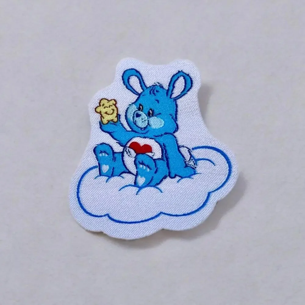 Care Bears Iron On Patch Set - Swift Heart Rabbit & Proud Heart Cat, 80s Retro